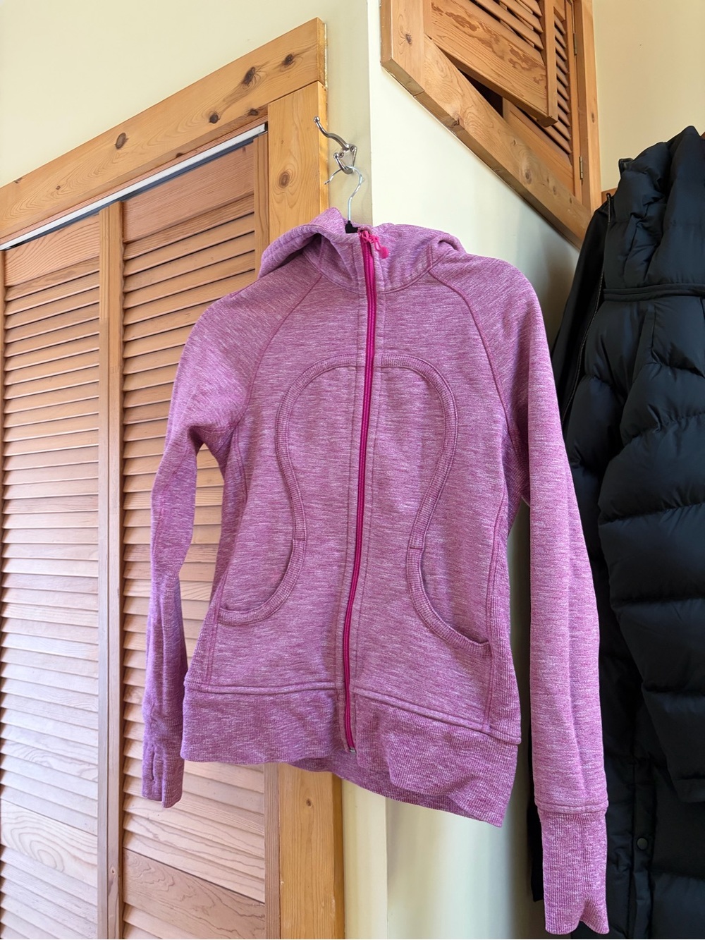lululemon athletica Heathered Pink Full-Zip scuba Hooded Sweater